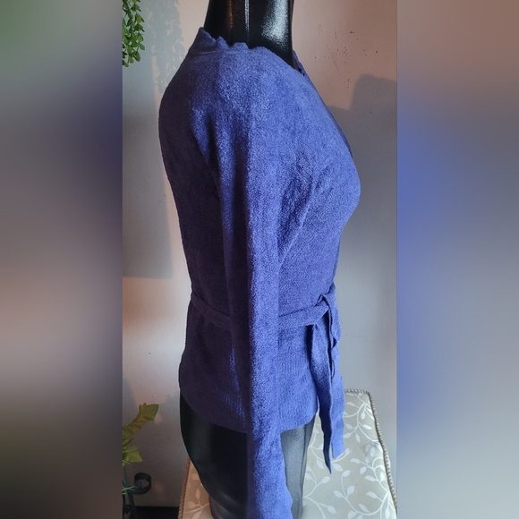Dalia Blue Sweater with Matching Fabric Belt S - Picture 4 of 8